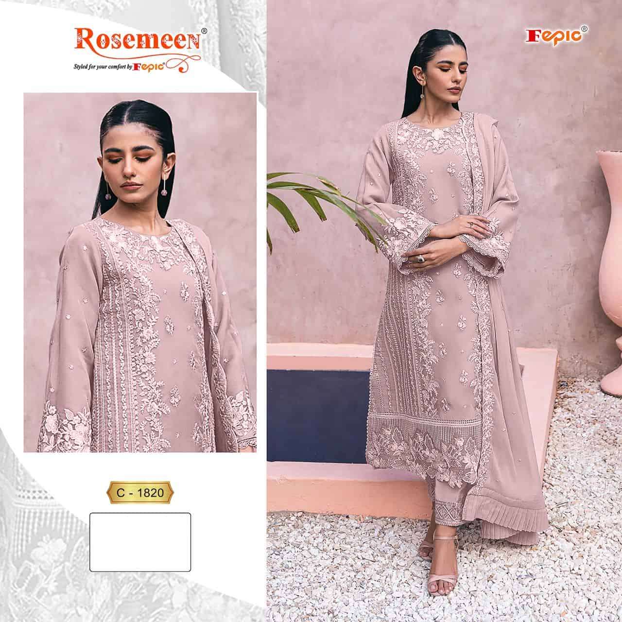 Fepic C 1820 Colors Pakistani Heavy Designer Georgette Embroidered Suit Wholesalers