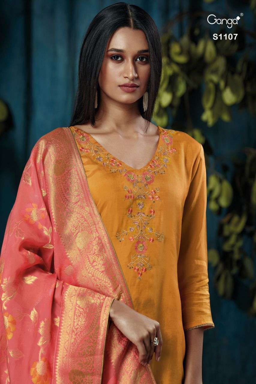 Ganga Kaia 1107 Designer party Wear Silk Salwar Suit New Designs