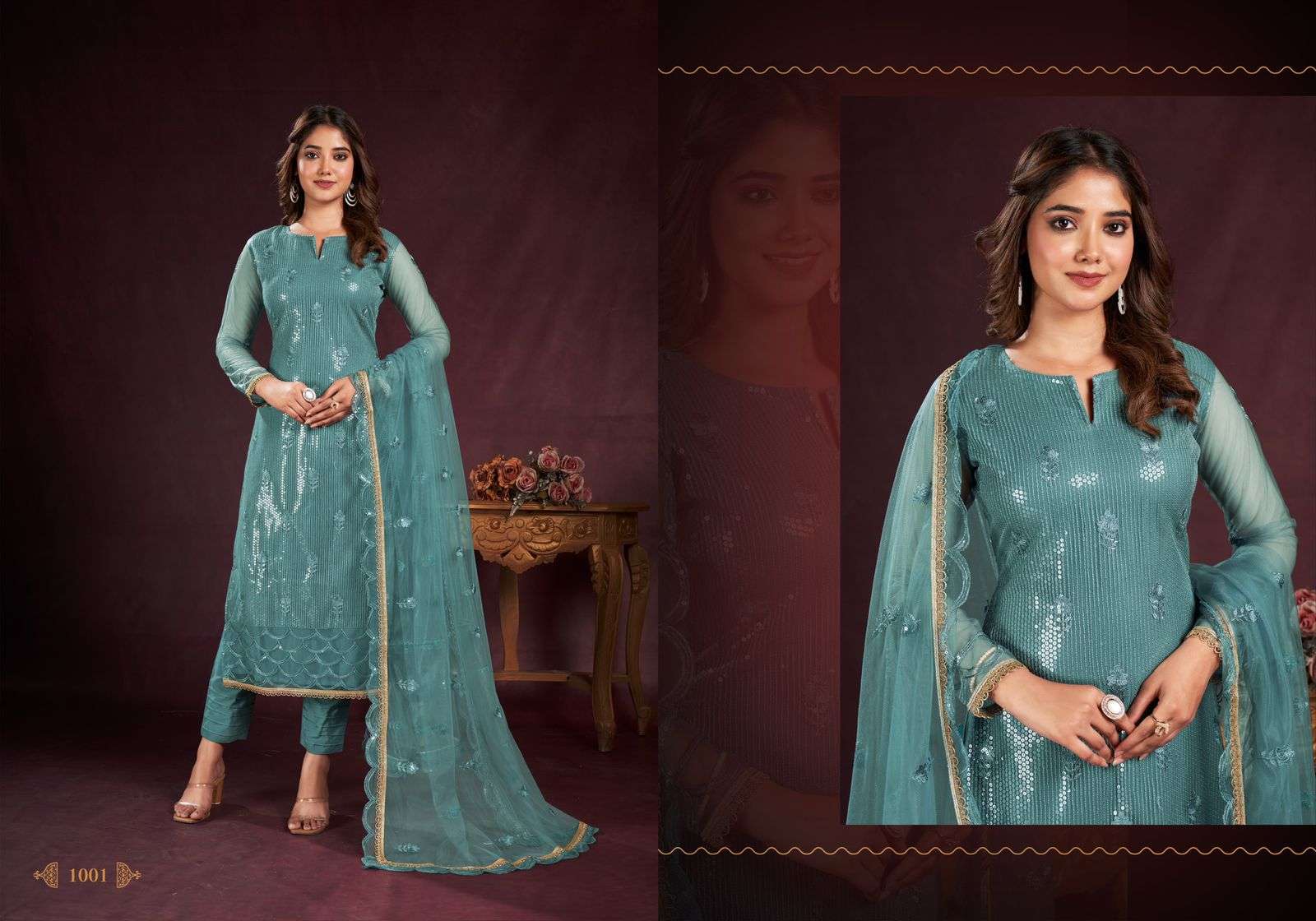 Narayani Fashion Afiyah 1001 To 1005 Designer Net Wedding Wear Dress New Designs