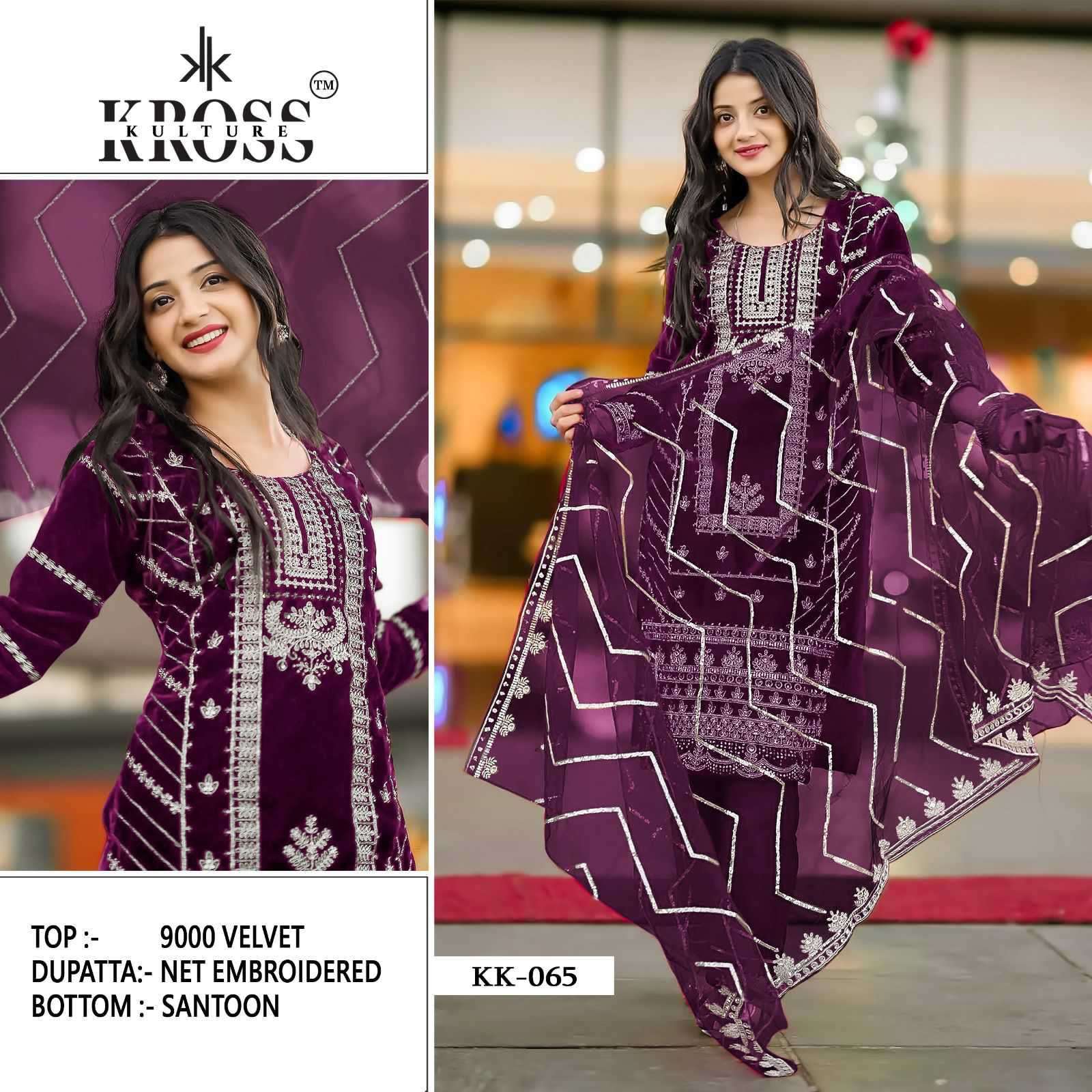 Kross Kulture Velvet Pakistani Suit KK 065 A
