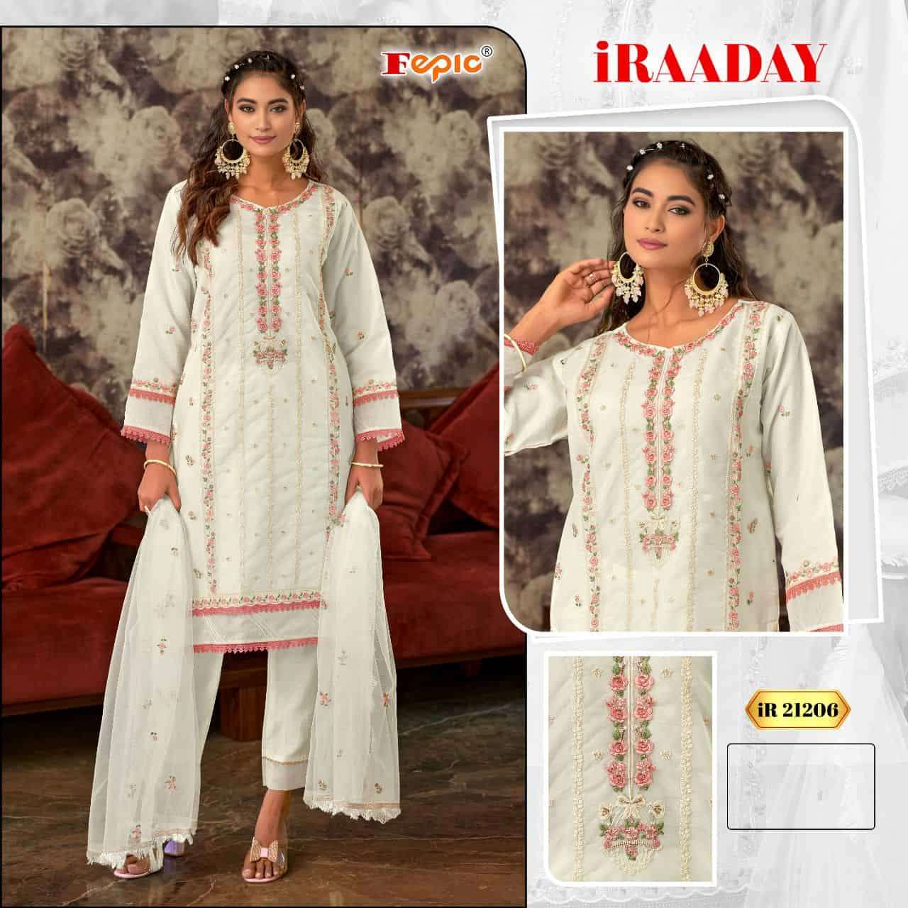 Fepic IR 21206 Fancy Designer Pakistani Organza Salwar Kameez Exporter