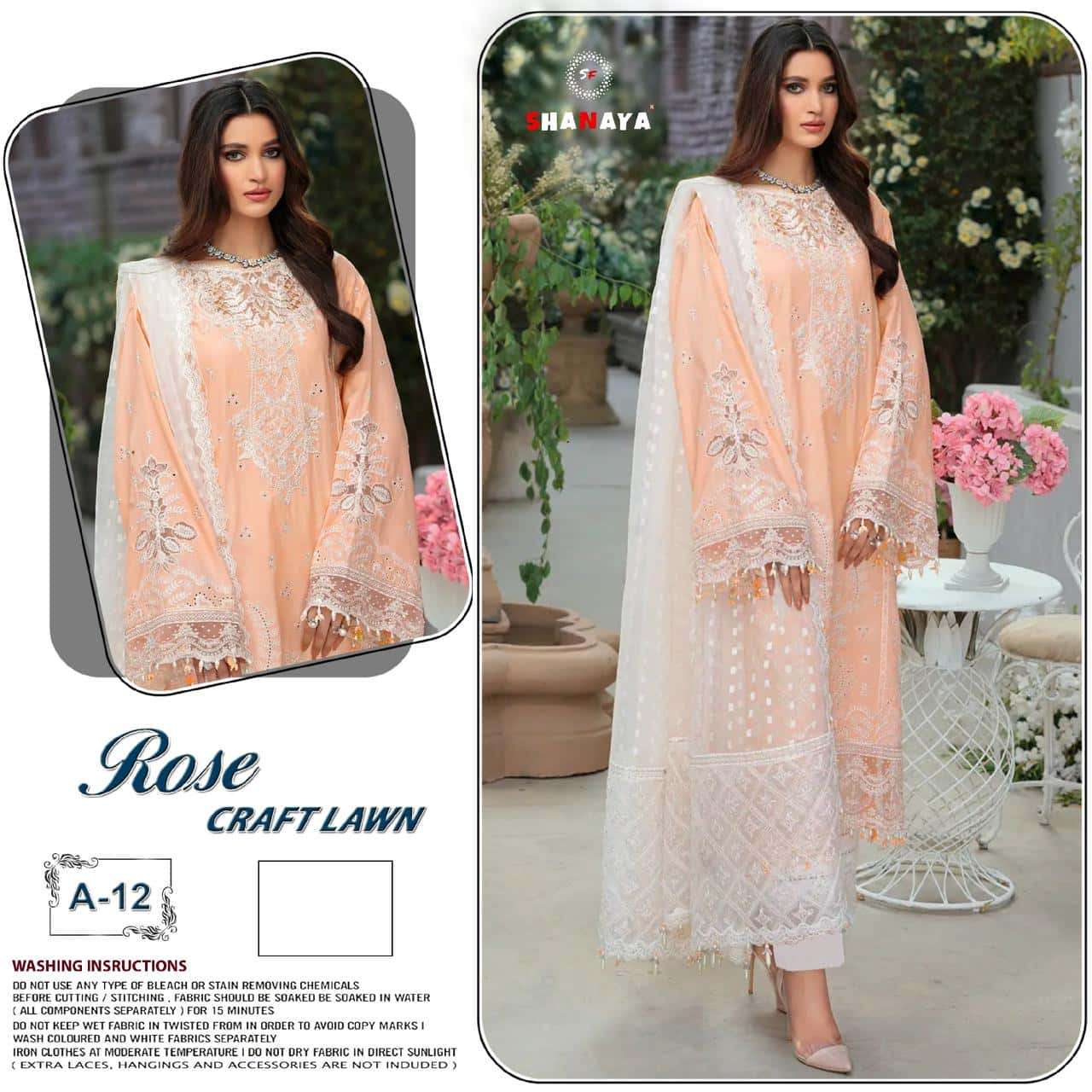 Shanaya A-12 Embroidered Lawn Dress