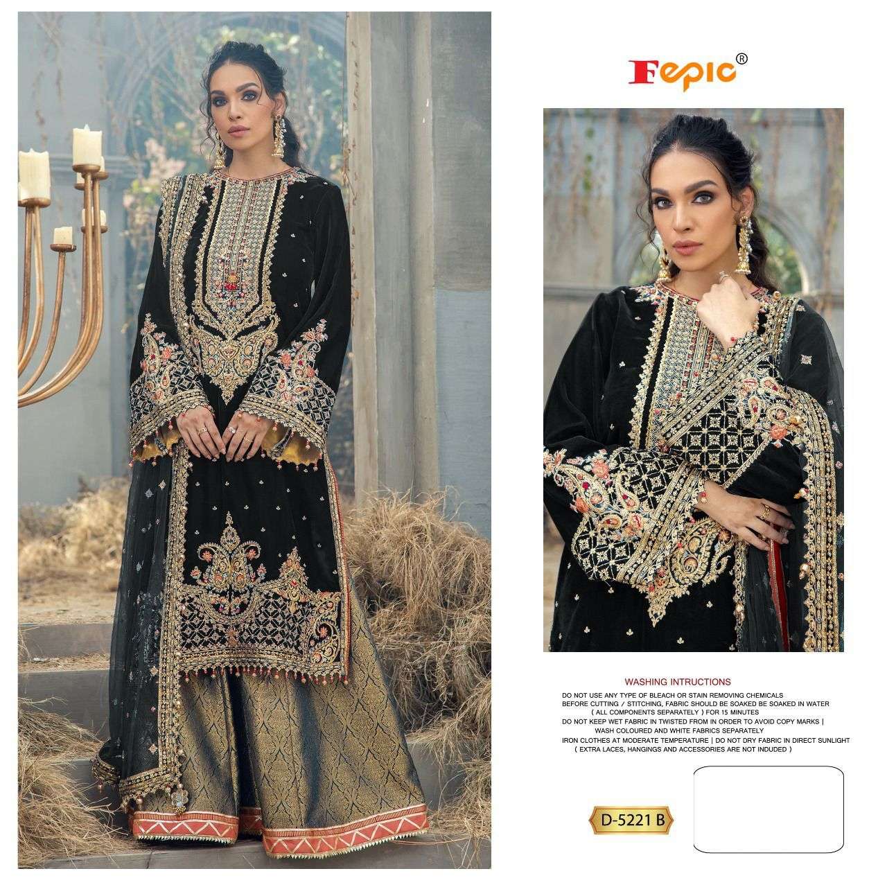 Fepic D 5221 Colors Party Wear Designer Velvet Pakistani Suit