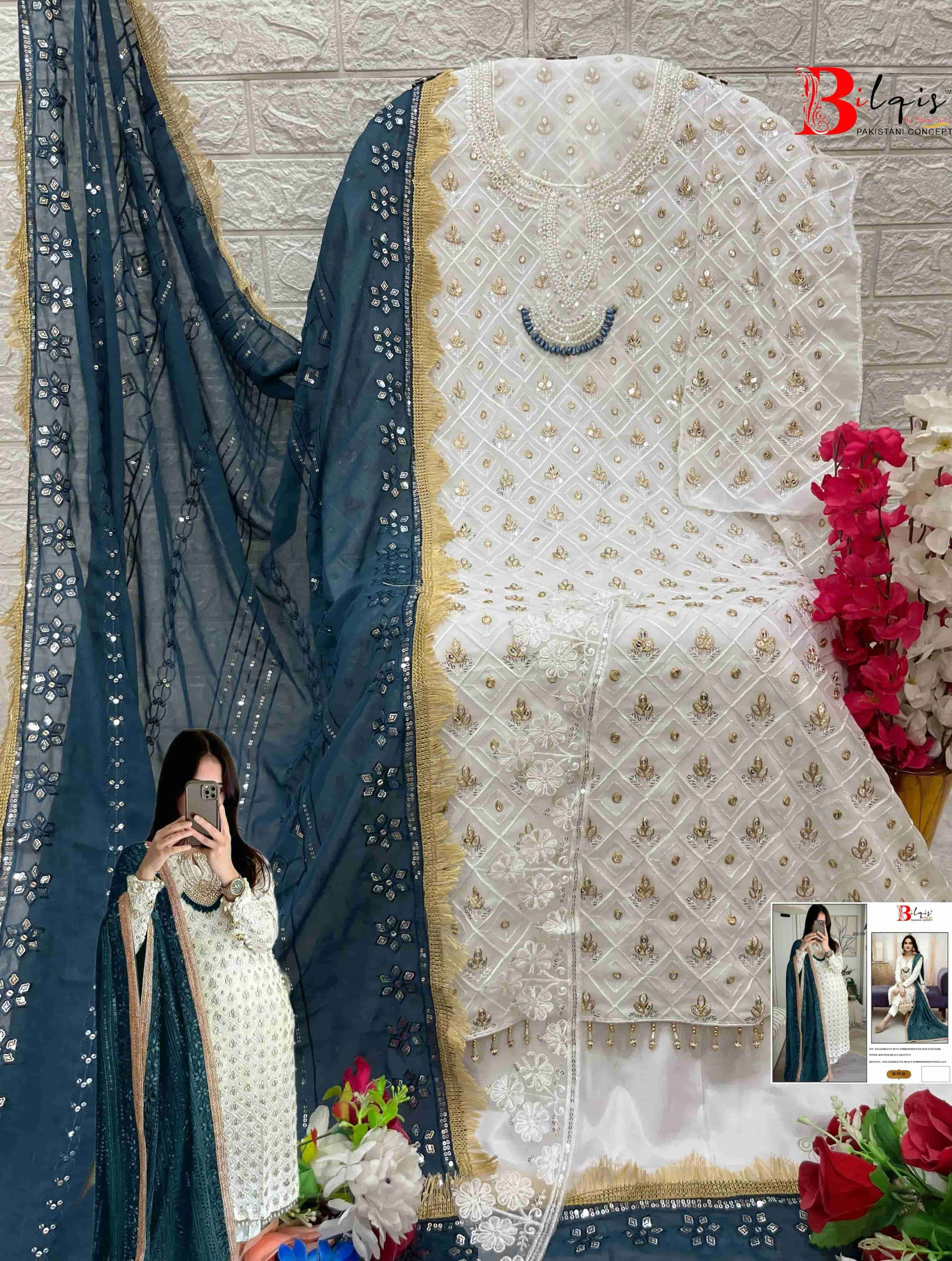 Bilqis Embroidered Fox Georgette Salwar Suit
