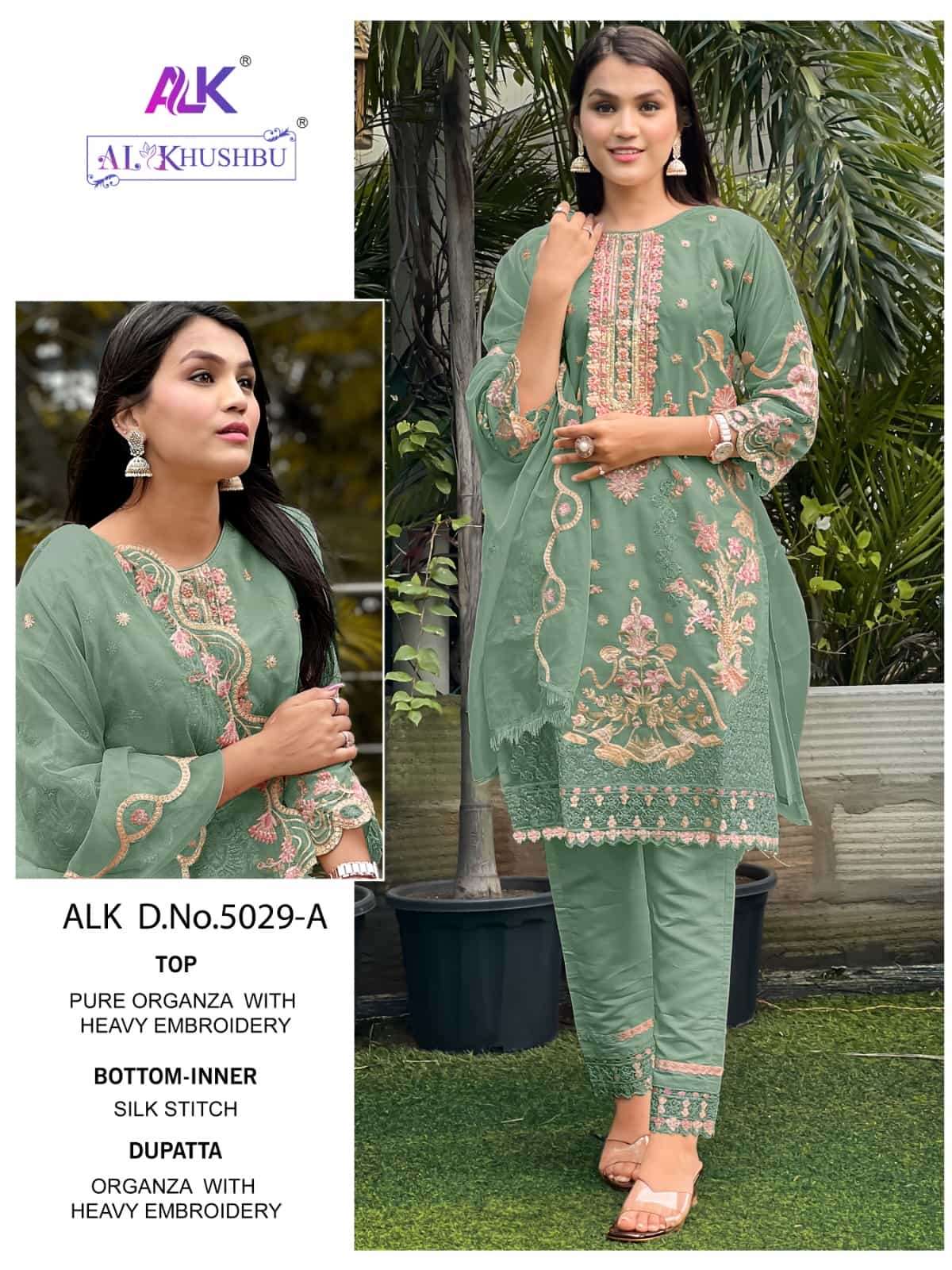 Al Khushbu 5029 A Organza Latest Embroidered Salwar Kameez Exporter