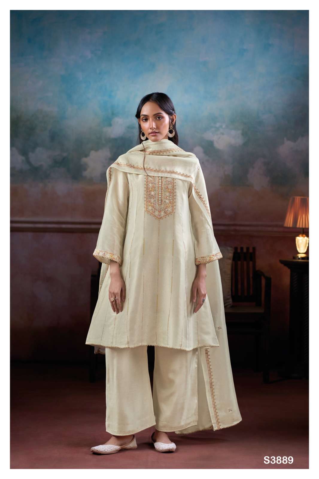 Ganga Fashion Nerilsa 3889 Pure Bemberg Silk Designer Suit Collection