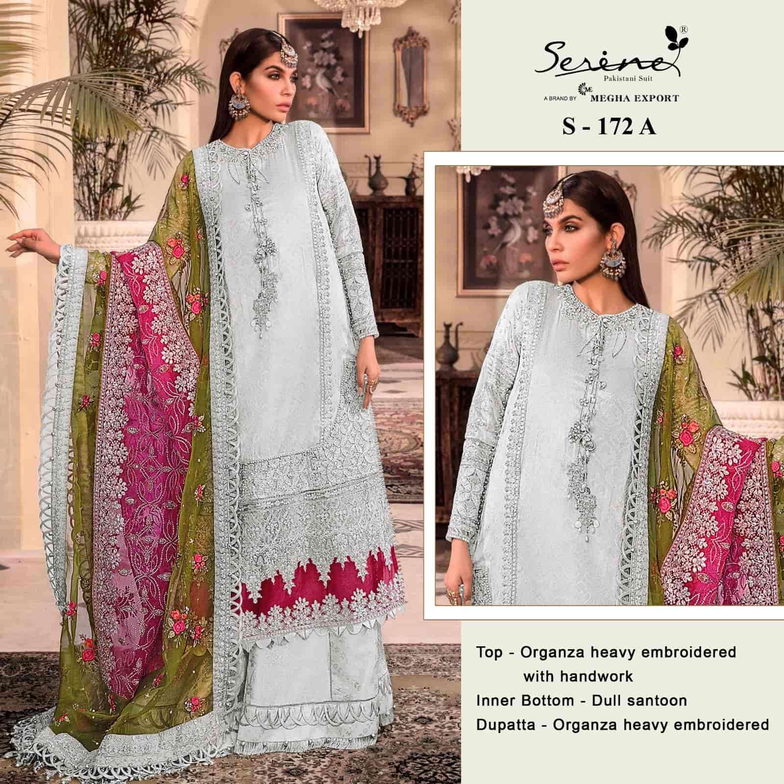 Serine S 172 A Pakistani Festive Wear Heavy Designer Organza Suit Exporter