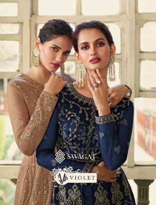 Swagat Violet Designer Anarkali Gown