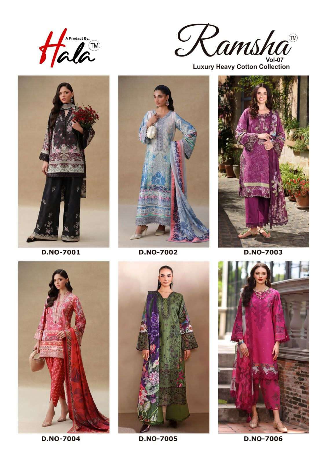 Ramsha Vol 7 Heavy Cotton Dress Material