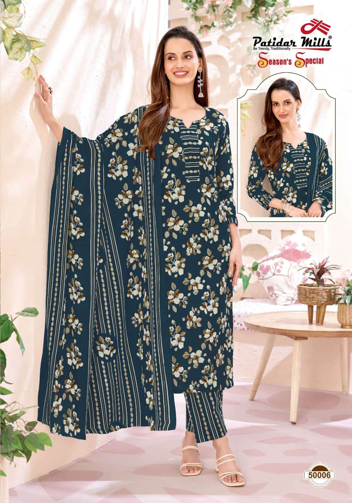 Patidar Mills Seasons Special Vol 50 Pure Cotton Unstitch Suit