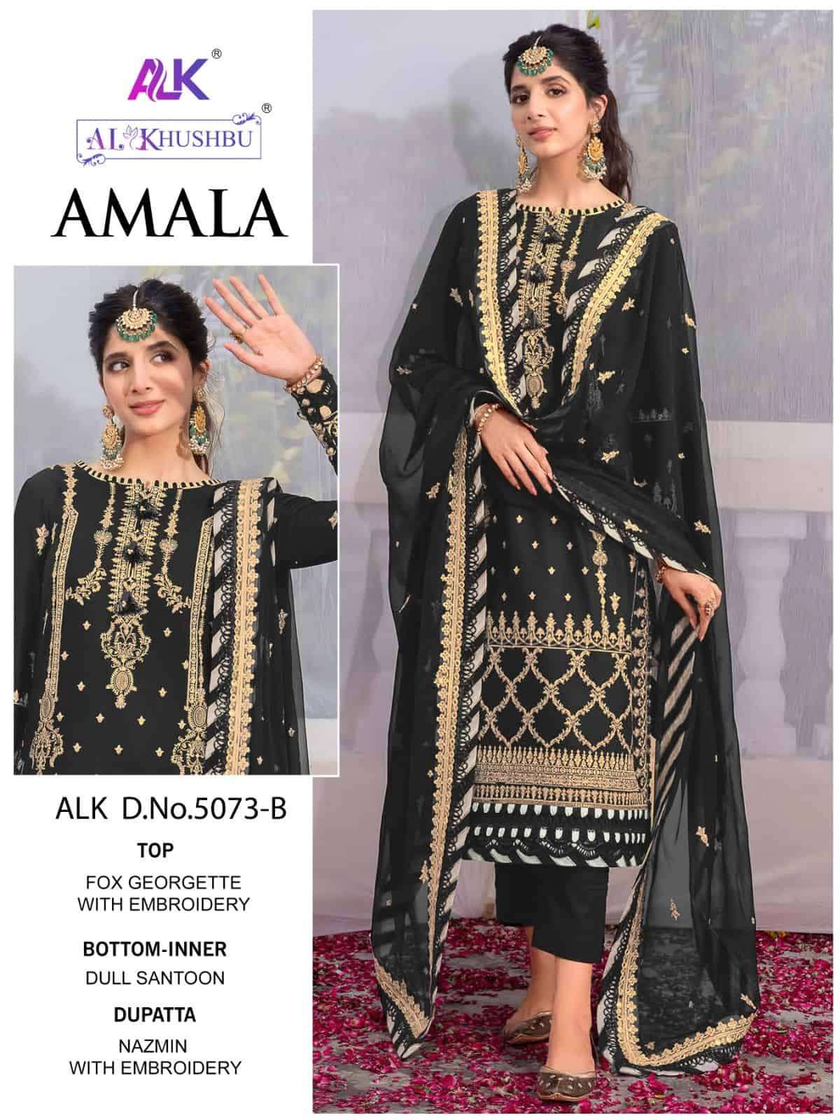 Al Khushbu Amala Vol 1 5073 Colors Pakistani Festive Wear Salwar Suit Wholesalers