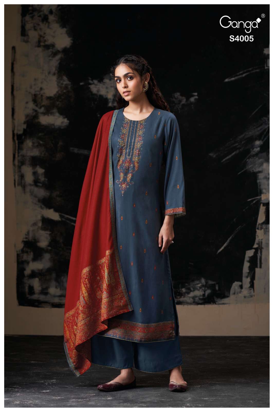 Ganga Fashion Namya 4005 Pure Pashmina Premium Design Suit Winter Collection