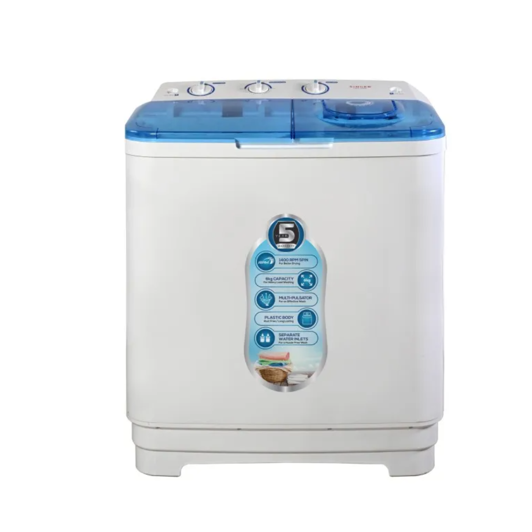 SINGER 6KG SEMI AUTO WASHING MACHINE
