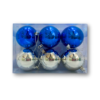 06Pcs BLUE AND SILVER BALLS