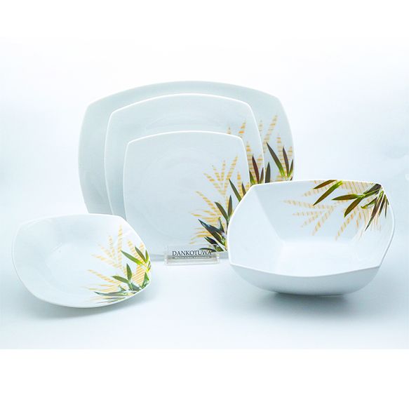 Bamboo Leaf 21 Pieces Dinner Set
