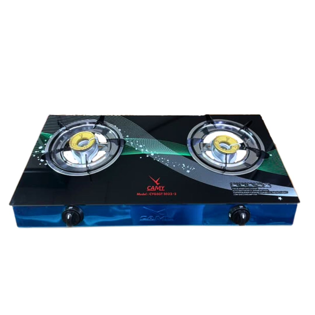 CAMY DOUBLE BURNER GLASSTOP