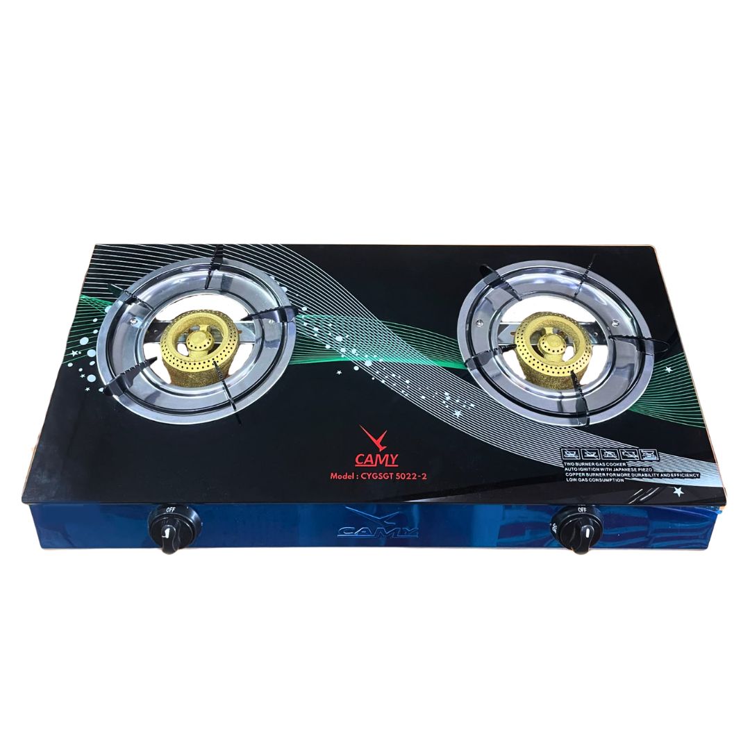 CAMY DOUBLE BURNER GLASSTOP