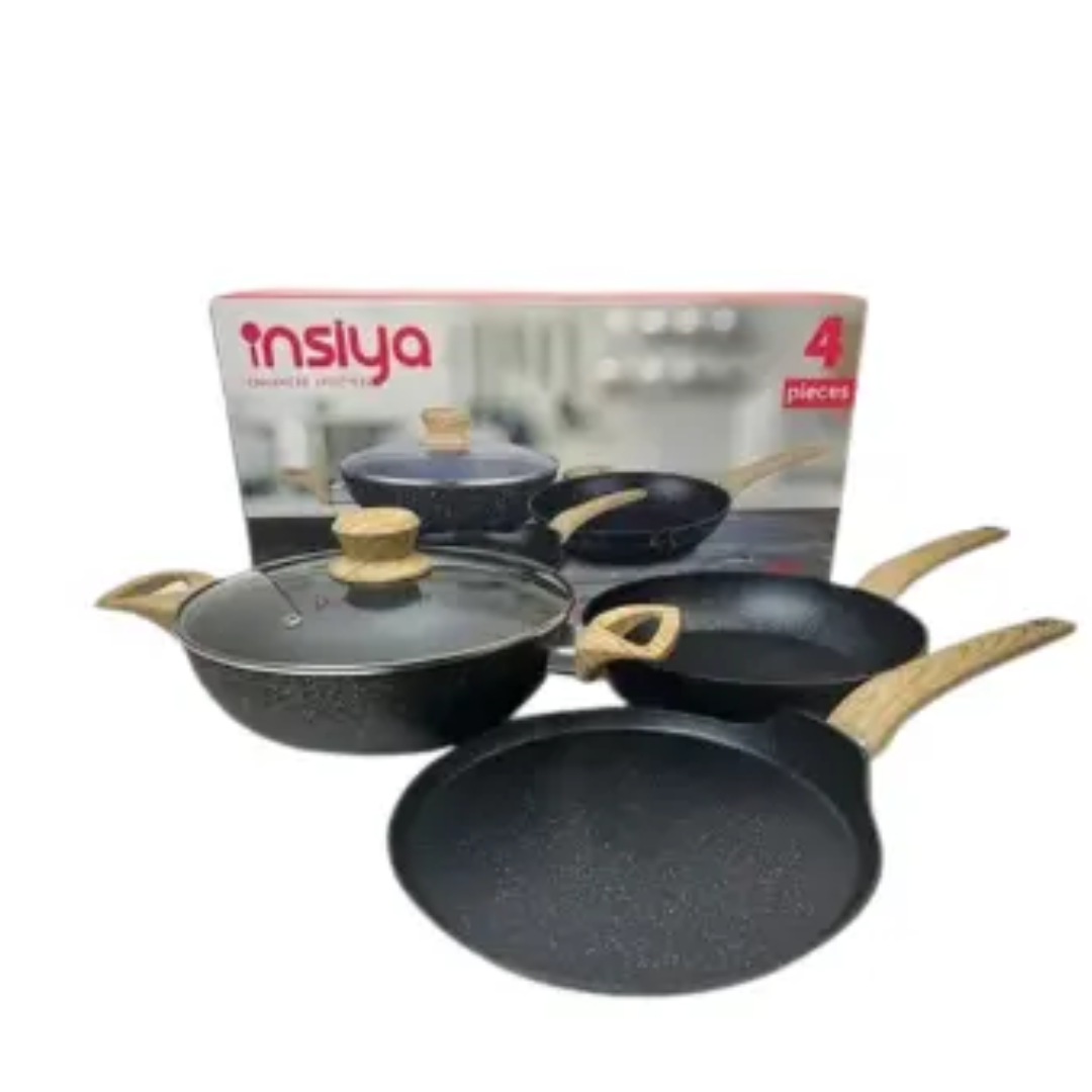 Insiya 4pcs granite coated cookware set